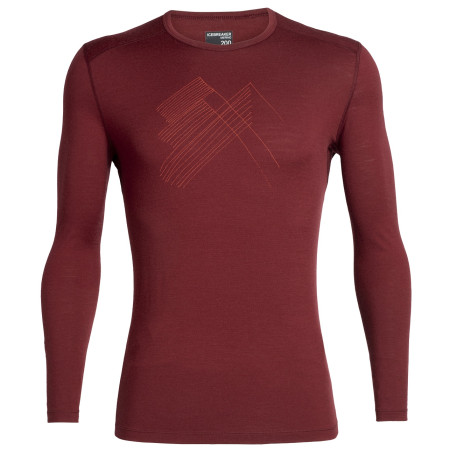 Camiseta de hombre Icebreaker M 200 Oasis LS Crewe Snap Head burdeos Cabernet