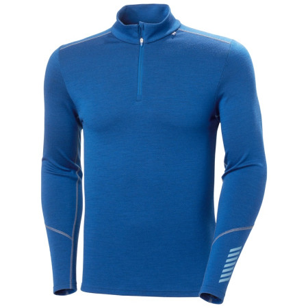 Camiseta funcional de hombre Helly Hansen Lifa Merino Midweight 1/2 Zip azul Deep Fjord