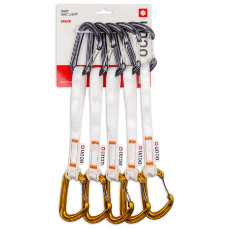 Juego de cintas express Ocún Hawk QD Wire Bio-Dyn-Ring 15 mm 20 cm 5-Pack naranja Orange