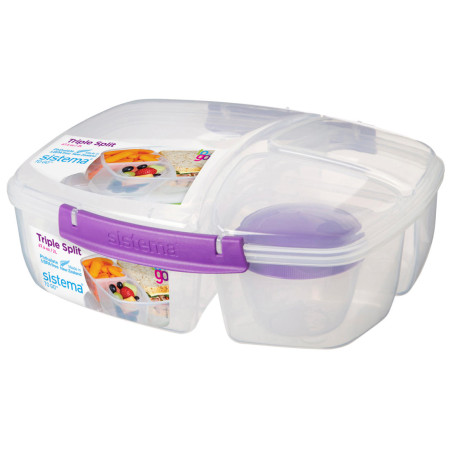 Caja de comida Sistema Triple Split Lunch 2L violeta