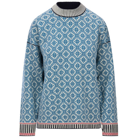 Jersey de mujer Dale of Norway Langøy Fem Sweater azul/blanco Arctic Blue Offwhite