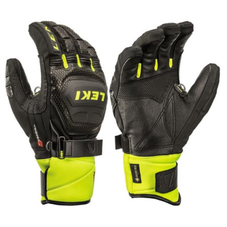 Guantes de esquí Leki Worldcup Race Coach Flex S GTX negro/amarillo black-ice lemon