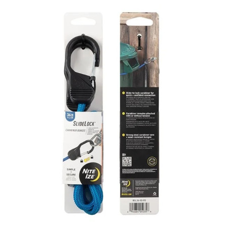 Goma de sujeción Nite Ize Slide Lock Carabiner Bungee 36" azul Modrá