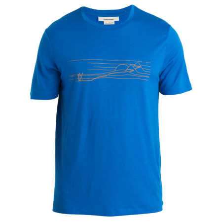 Camiseta de hombre Icebreaker M Tech Lite II SS Tee Ski Stripes azul Lazurite