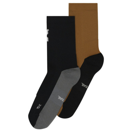 Calcetines On Running Trail Sock High 2-pack negro/naranja Black/Sphinx