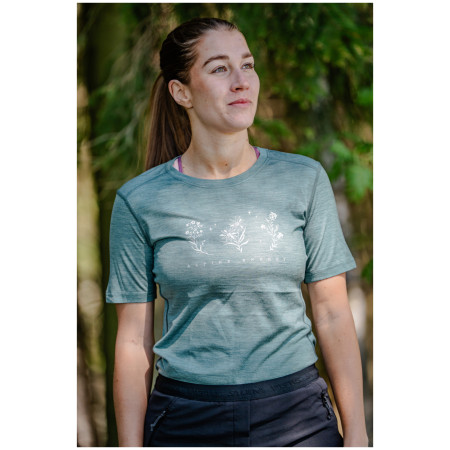 Camiseta de mujer MOOA Merino Lyolite Bloom 150 Short