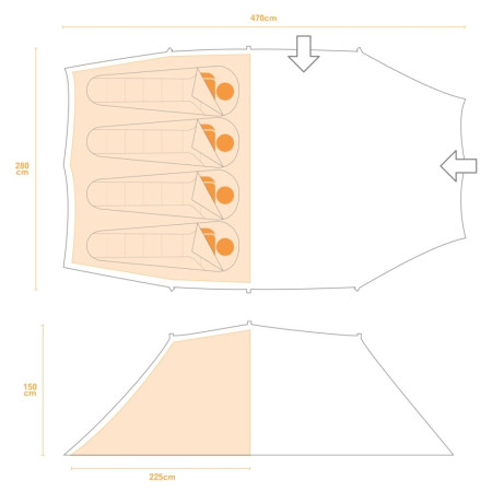 Tienda de campaña Regatta Vester 4 Tent