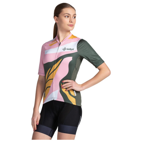 Camiseta de ciclismo para mujer Kilpi Ritael rosa/verde dark green