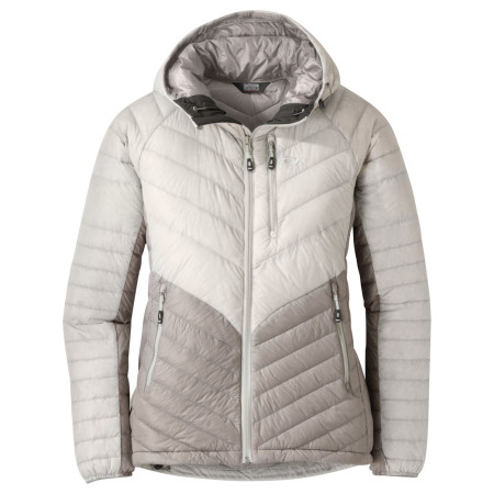 Chaqueta de mujer Outdoor Research Illuminate Down Hoody gris Sand/Slate