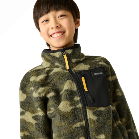 Sudadera funcional para niños Regatta Junior Frankie Warm Fleece Bark Green Camo