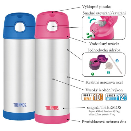 Termo para niños Thermos Funtainer Nerez 470 ml