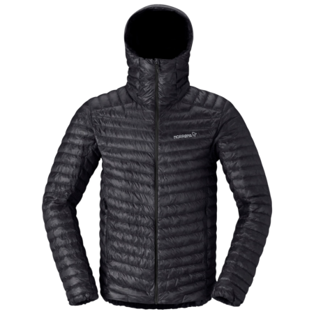 Chaqueta de plumón para hombre Norrona trollveggen down800 super light Hood negro Caviar Black