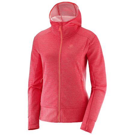 Sudadera de mujer Salomon Right Nice Mid Hoodie W rojo Coral