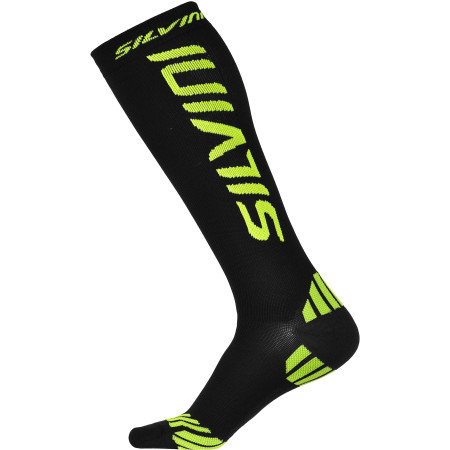 Calcetines de compresión Silvini Casalone UA562 negro/amarillo Black/Neon