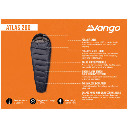 Saco de dormir Vango Atlas 250.