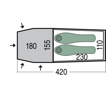 Tienda de campaña con antesala Pinguin Storm 2