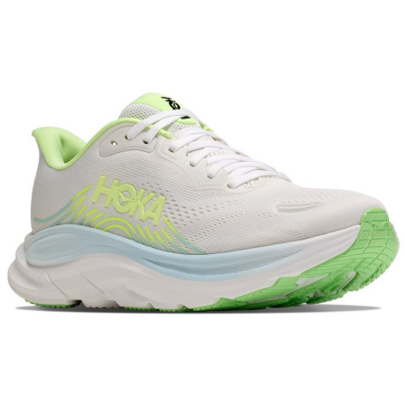 Zapatillas de carrera para mujer Hoka Clifton 11 Wide blanco/verde Frost / Neon Yuzu