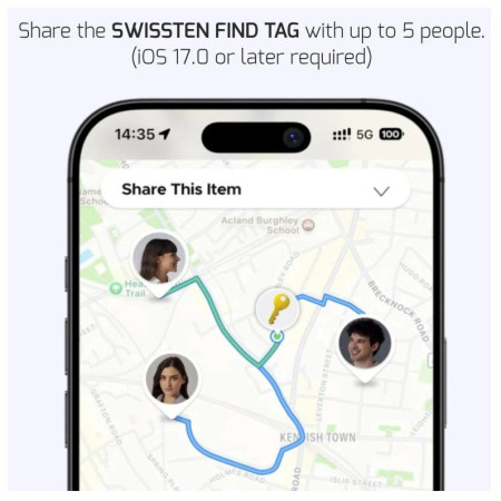 Localizador Swissten FindTag GPS Locator (with Apple Find My function)