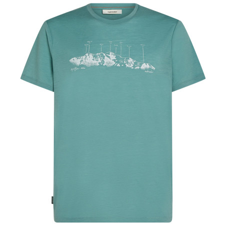 Camiseta de hombre Icebreaker Men Merino 150 Tech Lite SS Tee The Peaks azul claro Hydro