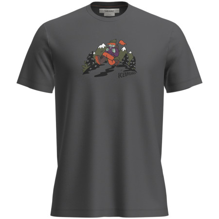 Camiseta funcional de hombre Icebreaker M Mer 150 Tech Lite SS Tee Catch Me Outs gris oscuro Obsidian