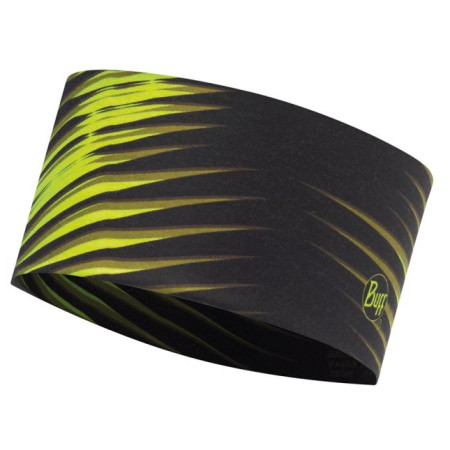 Banda para cabeza Buff Coolnet UV+ Headband negro/amarillo OpticalYellowFluor