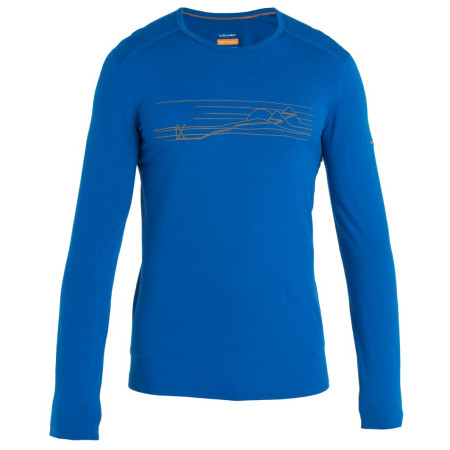 Camiseta de hombre Icebreaker M 200 Oasis LS Crewe Ski Stripes azul Lazurite