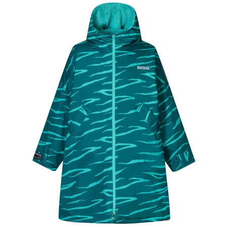 Abrigo impermeable para niños Regatta Junior Changing Robe Mediterranea verde Mediterranea Tebra Turquise