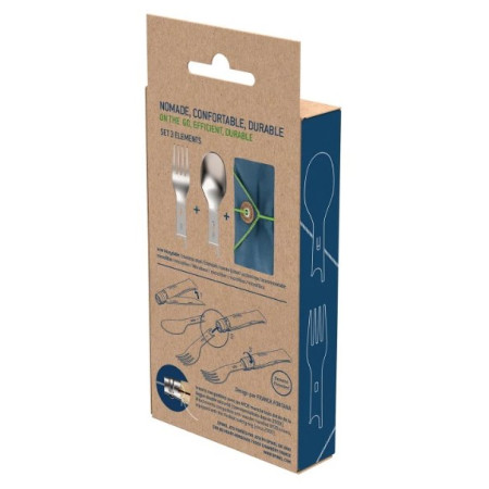 Cubierto Opinel Picnic Plus con tenedor/cuchara/toallita
