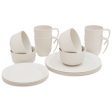 Vajilla Outwell Delish 4 Person Dinner Set beige Sandstone