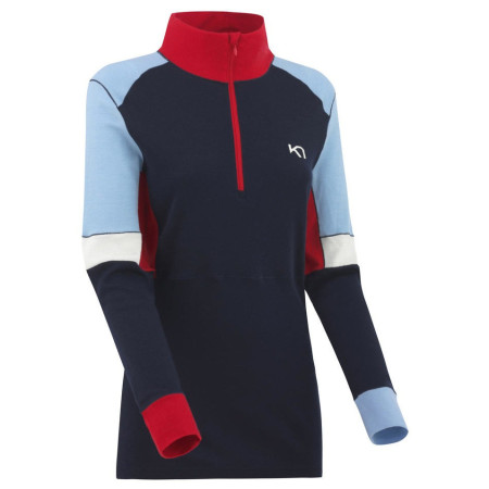 Camiseta funcional de mujer Kari Traa Yndling H/Z azul/rojo naval