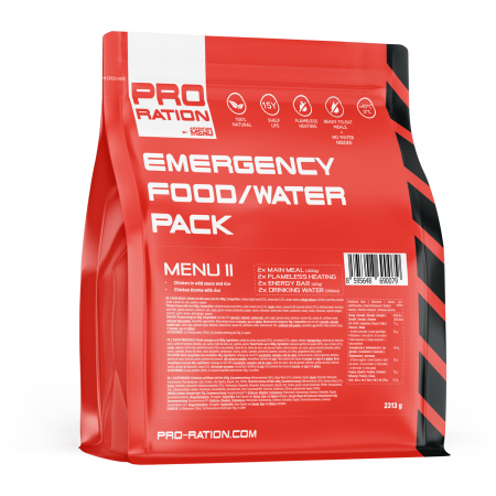 Plato principal Adventure Menu Emergency food/water pack, Menu II rojo red