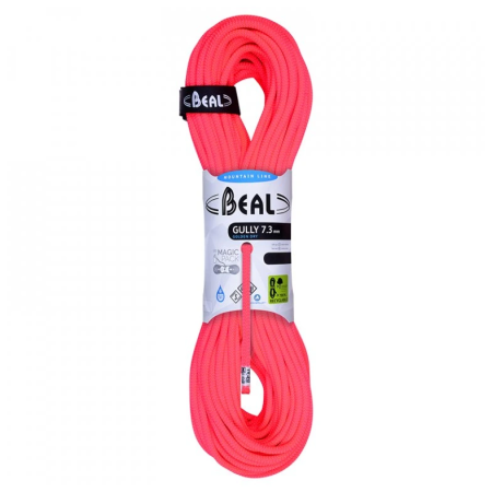Cuerda de escalada Beal Gully 7,3 mm (60 m) Golden Dry naranja ORANGE
