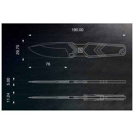 Cuchillo TB OUTDOOR Monobloc Knife Impact 127 Black Pvd G10