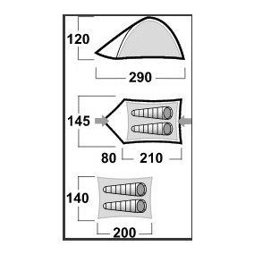 Tienda de campaña de senderismo Husky Bizam 2 Army
