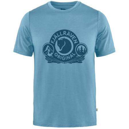 Camiseta funcional de hombre Fjällräven Abisko Wool Classic SS M azul Dawn Blue