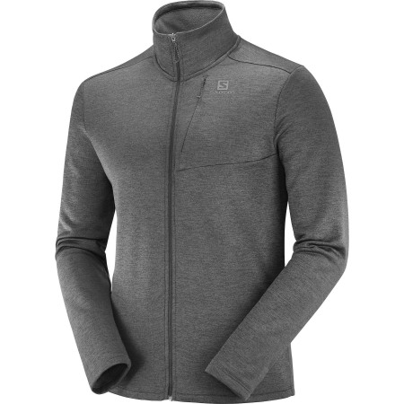 Sudadera de hombre Salomon Transition Full Zip Mid M gris oscuro Black/heather