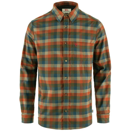 Camisa de hombre Fjällräven Lappland Stretch Flannel Shirt M verde/marrón Laurel Green-Autumn Leaf