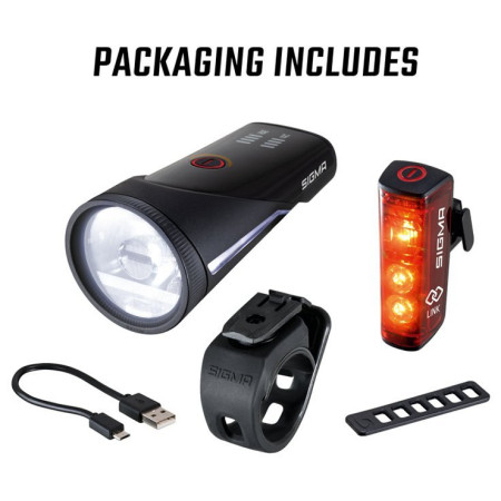 Luz delantera / trasera Sigma Aura 100 + Blaze Link