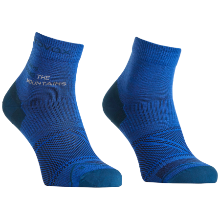 Calcetines de lana merino para hombre Ortovox Alpine Light Quarter Socks M azul claro Blue Note