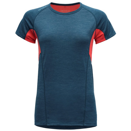 Camiseta de mujer Devold Running Woman T-Shirt azul/rojo Flood
