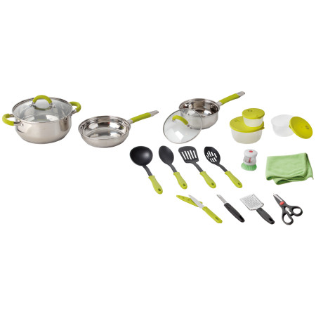 Juego de cocina Brunner Omnibox 18+2 2023 plata/verde