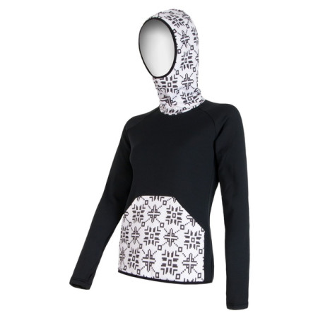 Sudadera de mujer Sensor Tecnostretch černá s kapucí negro