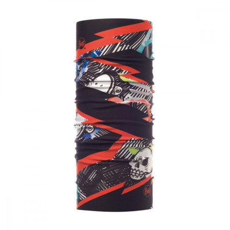 Pañuelo para niños Buff Coolnet UV + Junior negro/rojo BoltyMulti