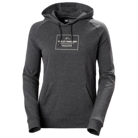 Sudadera de mujer Helly Hansen W F2F Organic Cotton Hoodie gris Ebony Melange