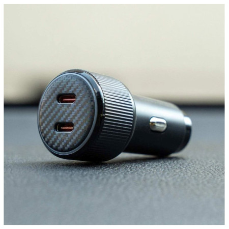 Adaptador Swissten Car Charger 2X USB-C PD, 50W + cabel USB-C / USB-C, 1 m