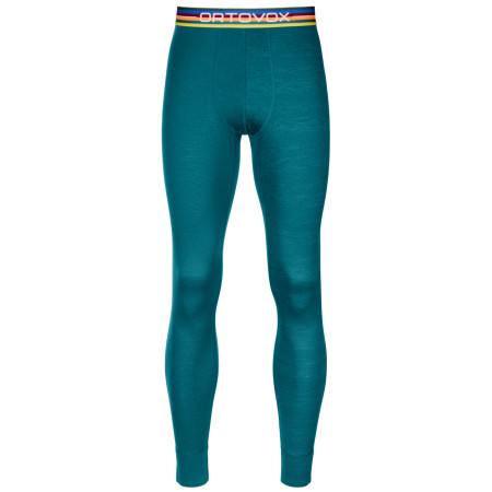 Calzoncillos de hombre Ortovox 185 Rock'N'Wool Long Pants verde PacificGreen
