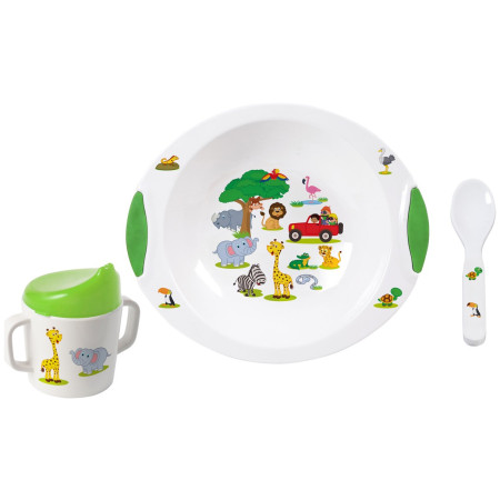Vajilla infantil Brunner Jungle Parade 6M+ blanco/verde