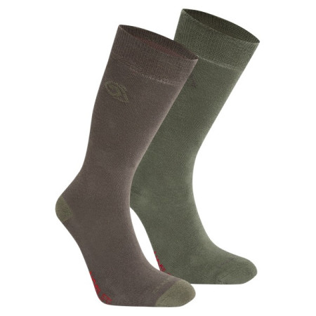 Calcetines Craghoppers NosiLife Twin Pck Socks verde/marrón WdldGr/WldOl