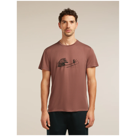 Camiseta funcional de hombre Icebreaker Merino Blend Core SS Tee Canoe Companions ladrillo CAROB