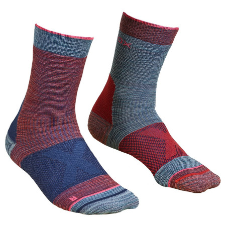 Calcetines de mujer Ortovox W's Alpinist Mid Socks rojo/azul HotCoral